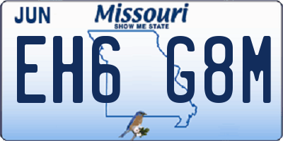 MO license plate EH6G8M