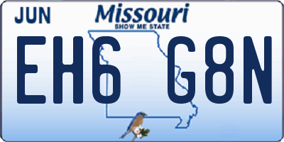 MO license plate EH6G8N