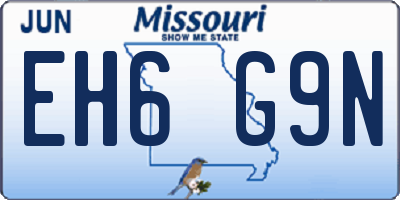 MO license plate EH6G9N