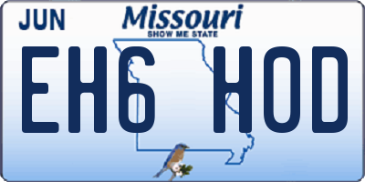 MO license plate EH6H0D