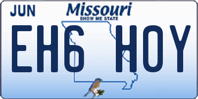 MO license plate EH6H0Y
