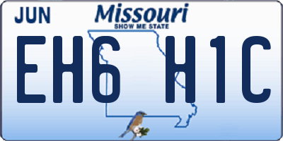 MO license plate EH6H1C