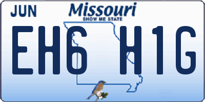 MO license plate EH6H1G