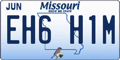 MO license plate EH6H1M