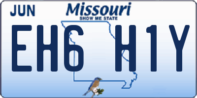 MO license plate EH6H1Y