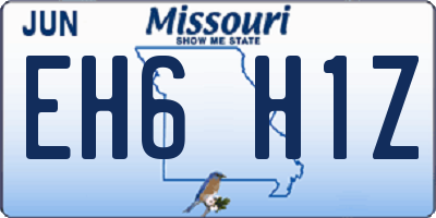 MO license plate EH6H1Z