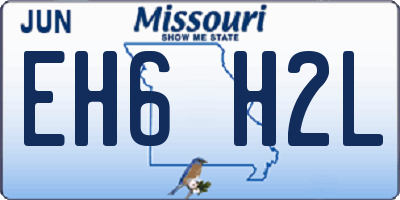 MO license plate EH6H2L