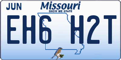 MO license plate EH6H2T