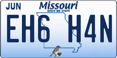 MO license plate EH6H4N