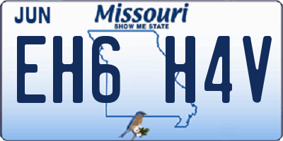 MO license plate EH6H4V