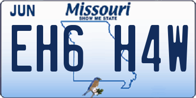 MO license plate EH6H4W