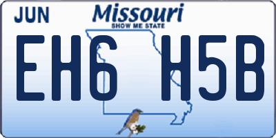 MO license plate EH6H5B