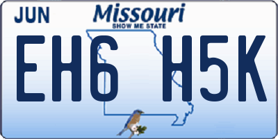 MO license plate EH6H5K