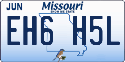 MO license plate EH6H5L