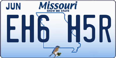 MO license plate EH6H5R