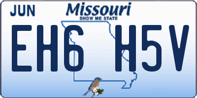 MO license plate EH6H5V