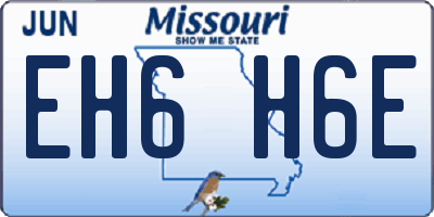 MO license plate EH6H6E
