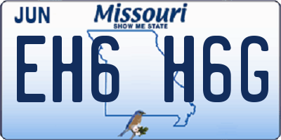 MO license plate EH6H6G