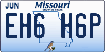 MO license plate EH6H6P