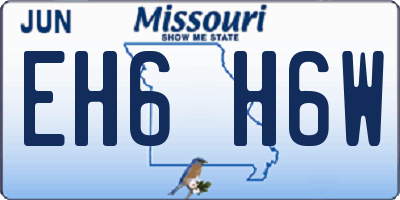 MO license plate EH6H6W