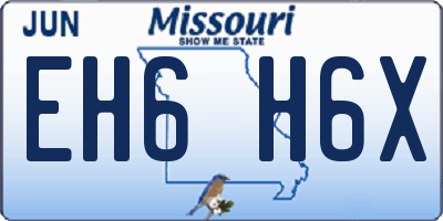 MO license plate EH6H6X