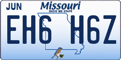 MO license plate EH6H6Z