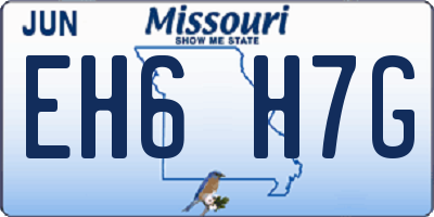 MO license plate EH6H7G
