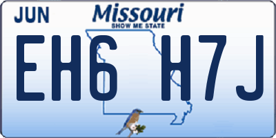MO license plate EH6H7J