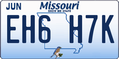 MO license plate EH6H7K