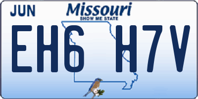 MO license plate EH6H7V