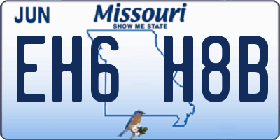 MO license plate EH6H8B