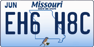 MO license plate EH6H8C