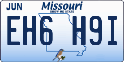 MO license plate EH6H9I