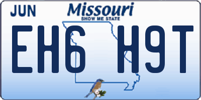 MO license plate EH6H9T