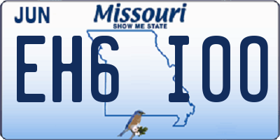 MO license plate EH6I0O