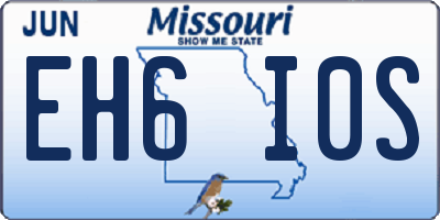 MO license plate EH6I0S