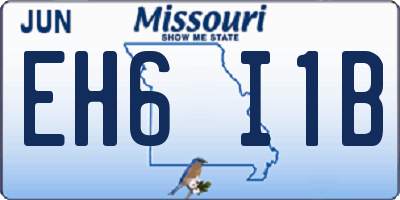 MO license plate EH6I1B