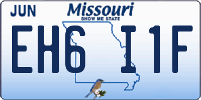 MO license plate EH6I1F