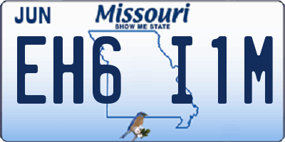 MO license plate EH6I1M