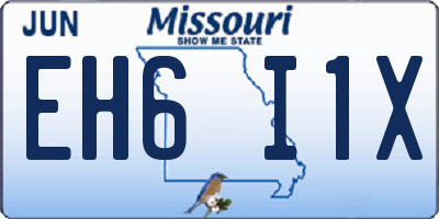 MO license plate EH6I1X