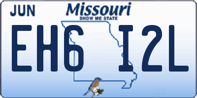 MO license plate EH6I2L