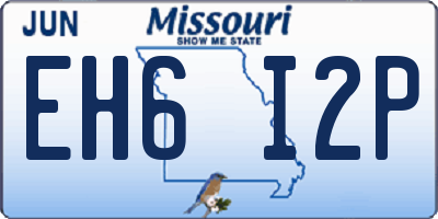 MO license plate EH6I2P