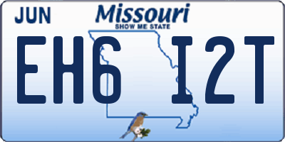 MO license plate EH6I2T