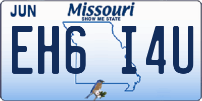 MO license plate EH6I4U
