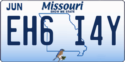 MO license plate EH6I4Y