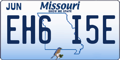 MO license plate EH6I5E