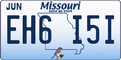 MO license plate EH6I5I