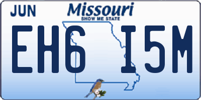 MO license plate EH6I5M
