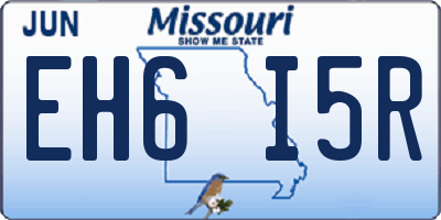 MO license plate EH6I5R