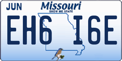 MO license plate EH6I6E